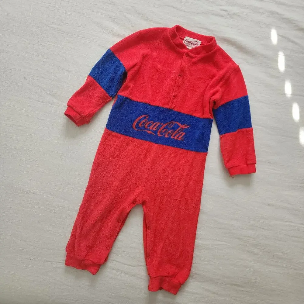 Vintage Cocacola Terrycloth Pajamas/Bodysuit 24 months/2t